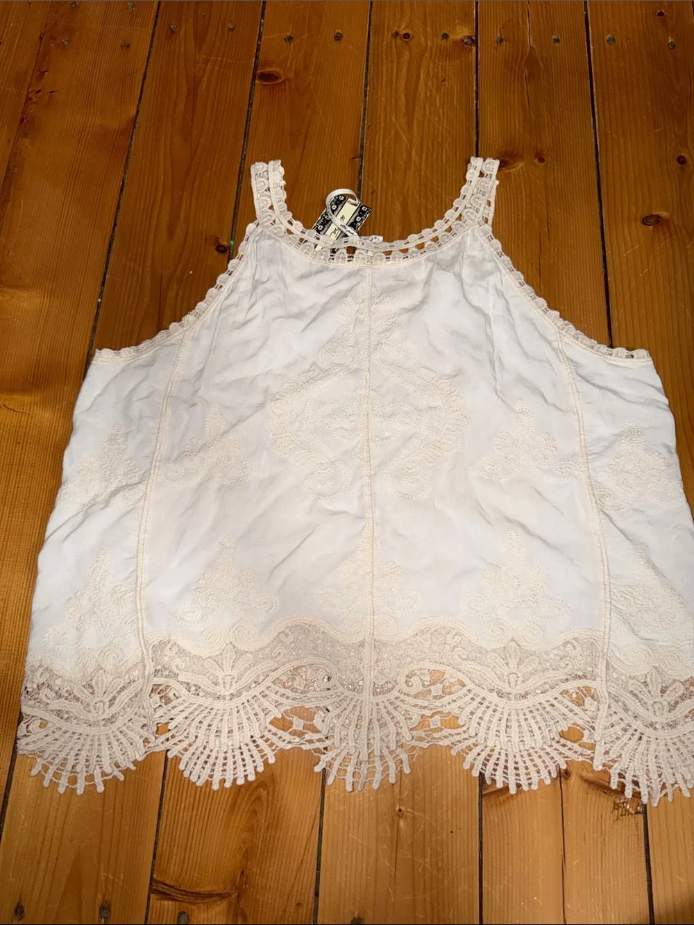 Ultra Pink Cream Lace-Trim Camisole NWT size XL